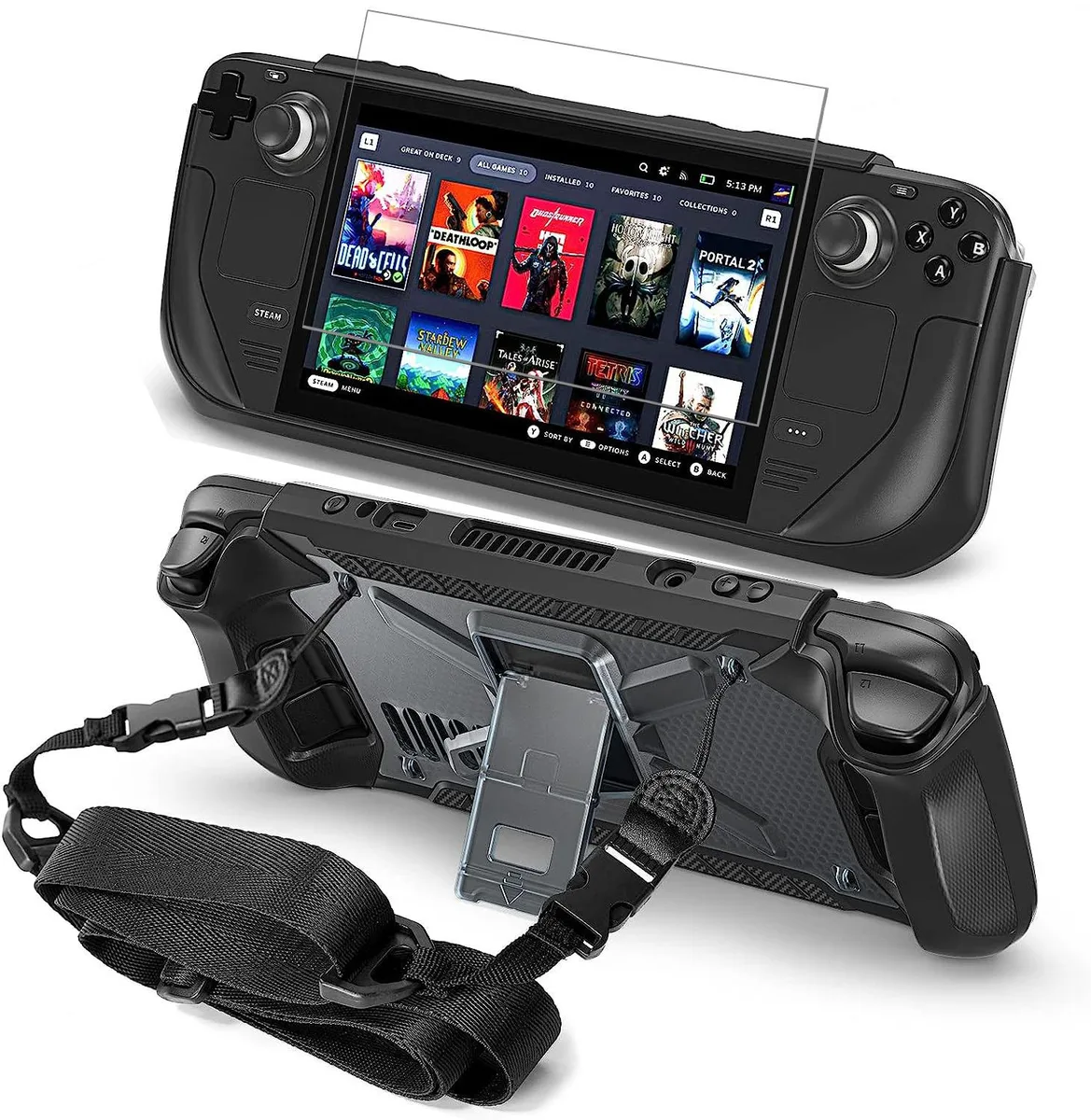 Werleo Werleo Full Protective Shockproof Case for Steam Deck with Kickstand, Screen Protector, Shoulder Strap — product photo