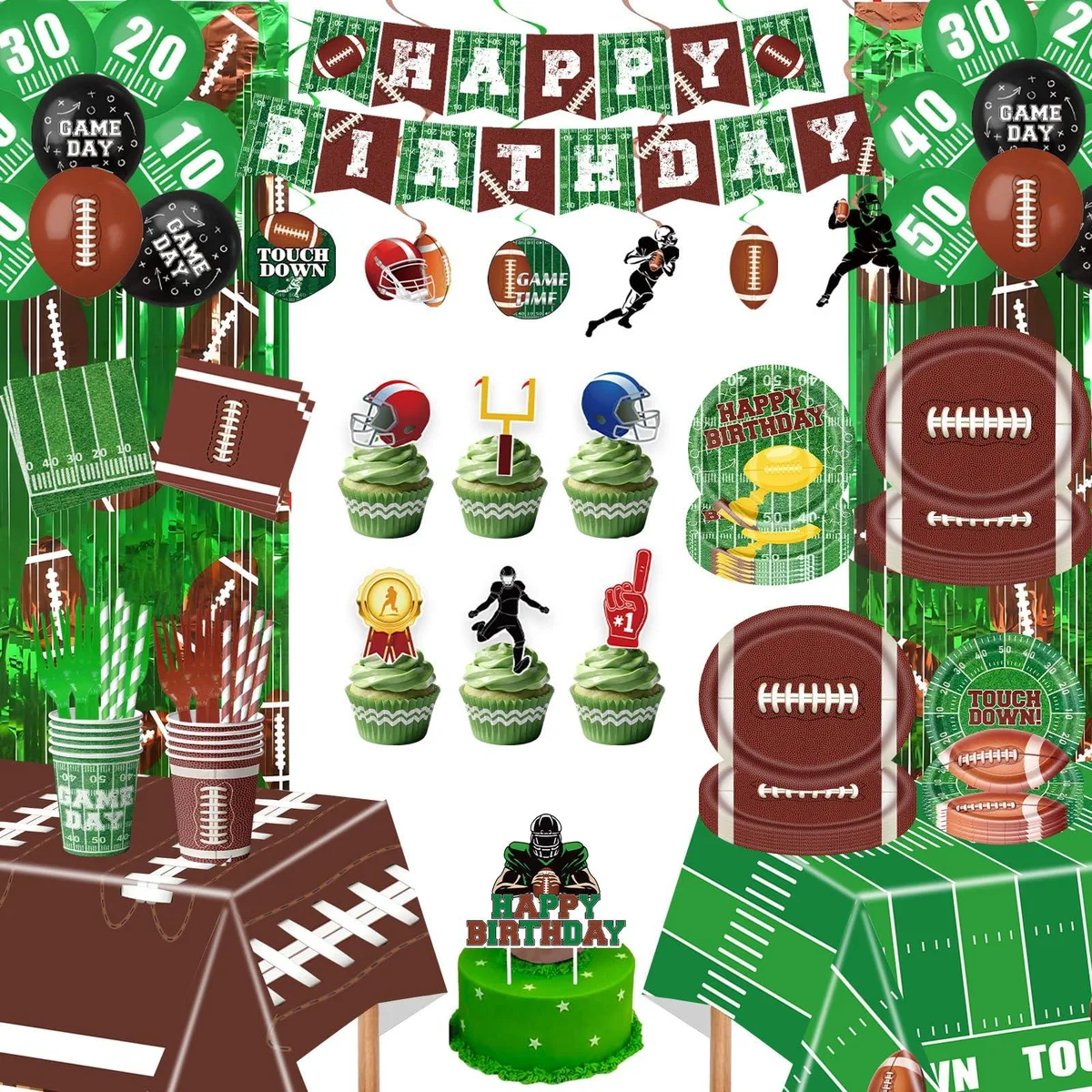 Football Party Decorations 220 Pcs with Banner — product photo
