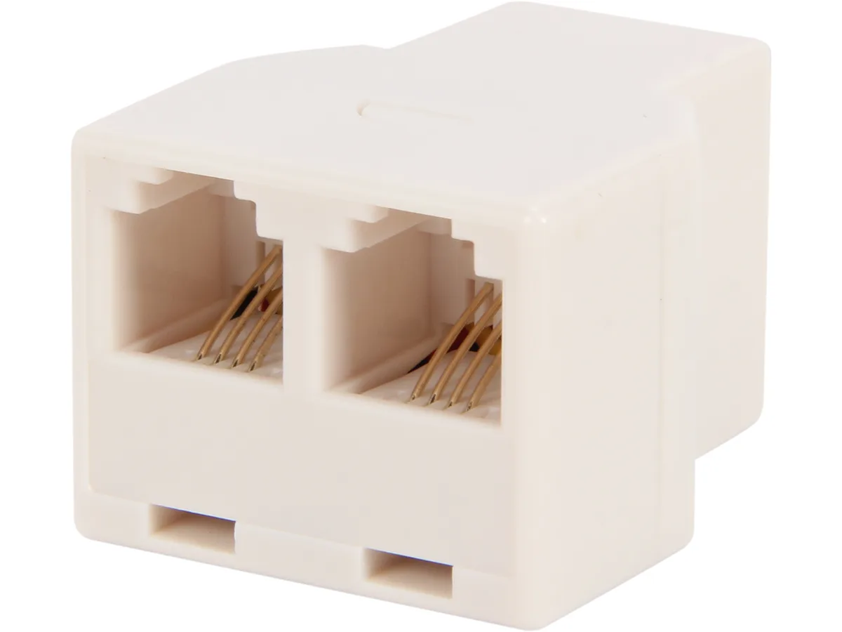 Nippon Labs Nippon Labs AD-64-F2F-WH modular adapter, RJ11 male to 2 female, white — product photo