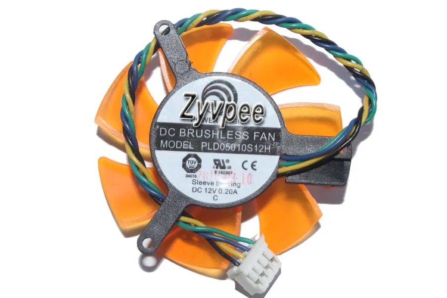 Zyvpee Zyvpee PLD05010S12H 12V 0.2A 4-Pin Frameless VGA Fan Orange 47mm — product photo