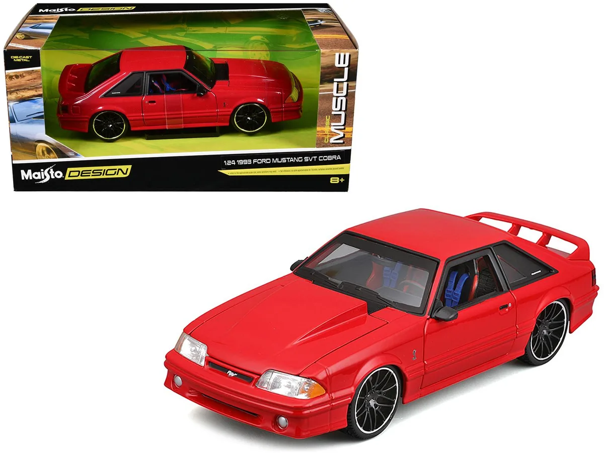 Maisto Maisto 1993 Ford Mustang SVT Cobra Red 1/24 Diecast Hobby Collectible — product photo