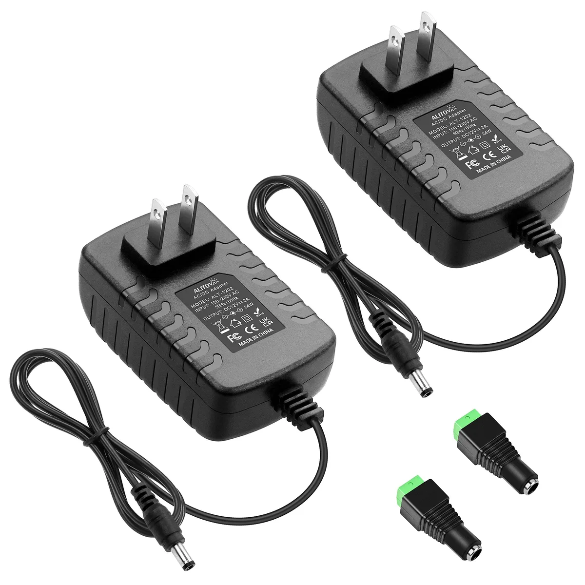 KEHIPI KEHIPI 12V 2A Power Adapter 2-Pack 5.5×2.5mm/2.1mm — product photo