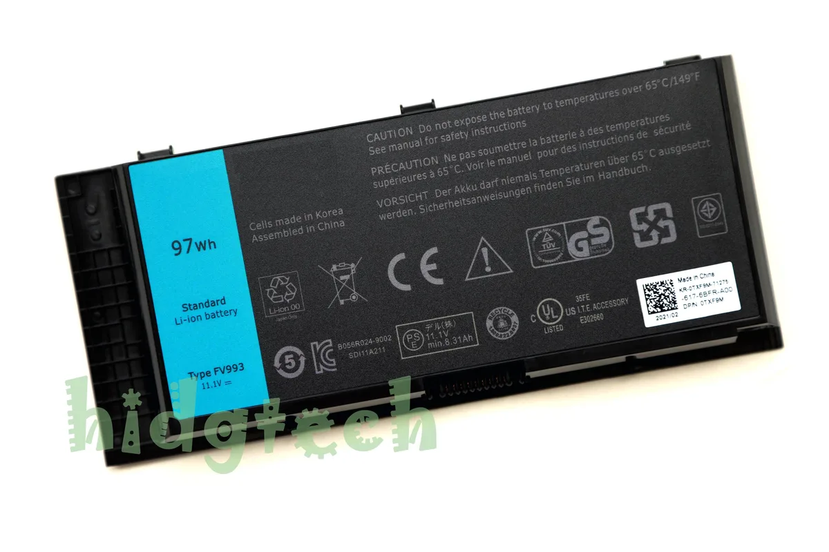 Beisite Beisite FV993 laptop battery 11.1V 97Wh for Precision M4600 M4700 M4800 M6600 M6700 M6800 — product photo