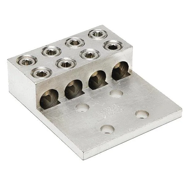 Aluminium four-conductor lug, 5.63 in long, hex socket head