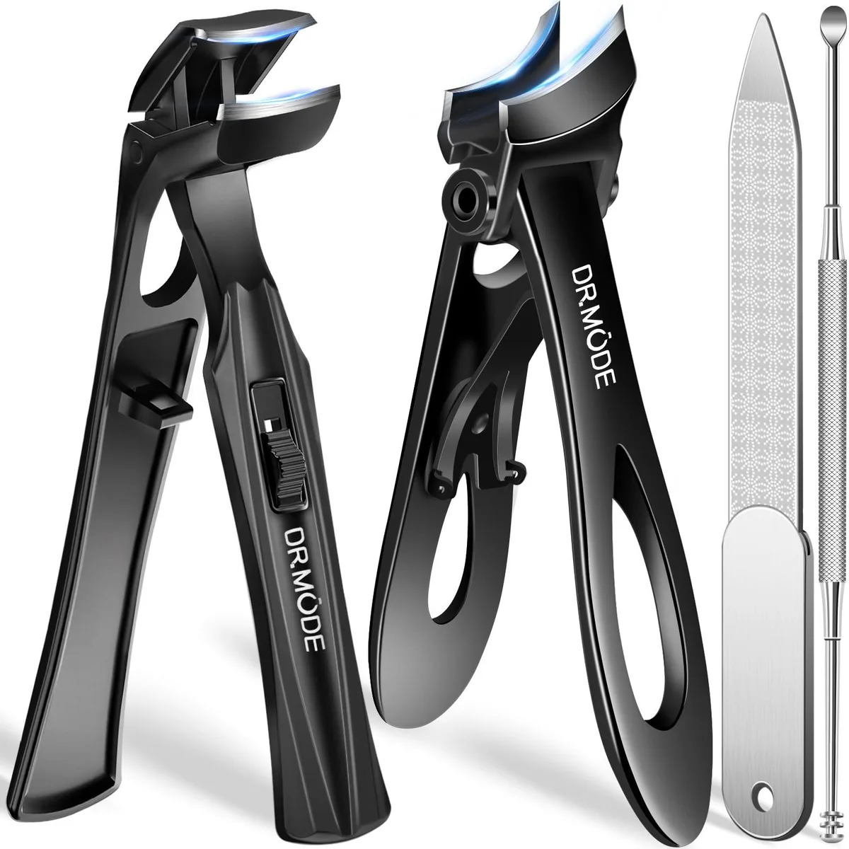  Generic Toenail Clipper 25mm Wide Opening Slanted Angled Head 4 Pack Black — product photo