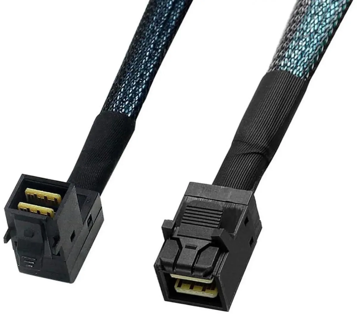 Internal 36pin MiniSAS HD SFF8643 rightangle cable connecting two ports