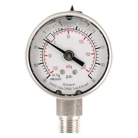 Value Brand Value Brand Commercial Compound Gauge 30 to 0 to 30 psi 2 in Dial 1/4 in NPT — product photo
