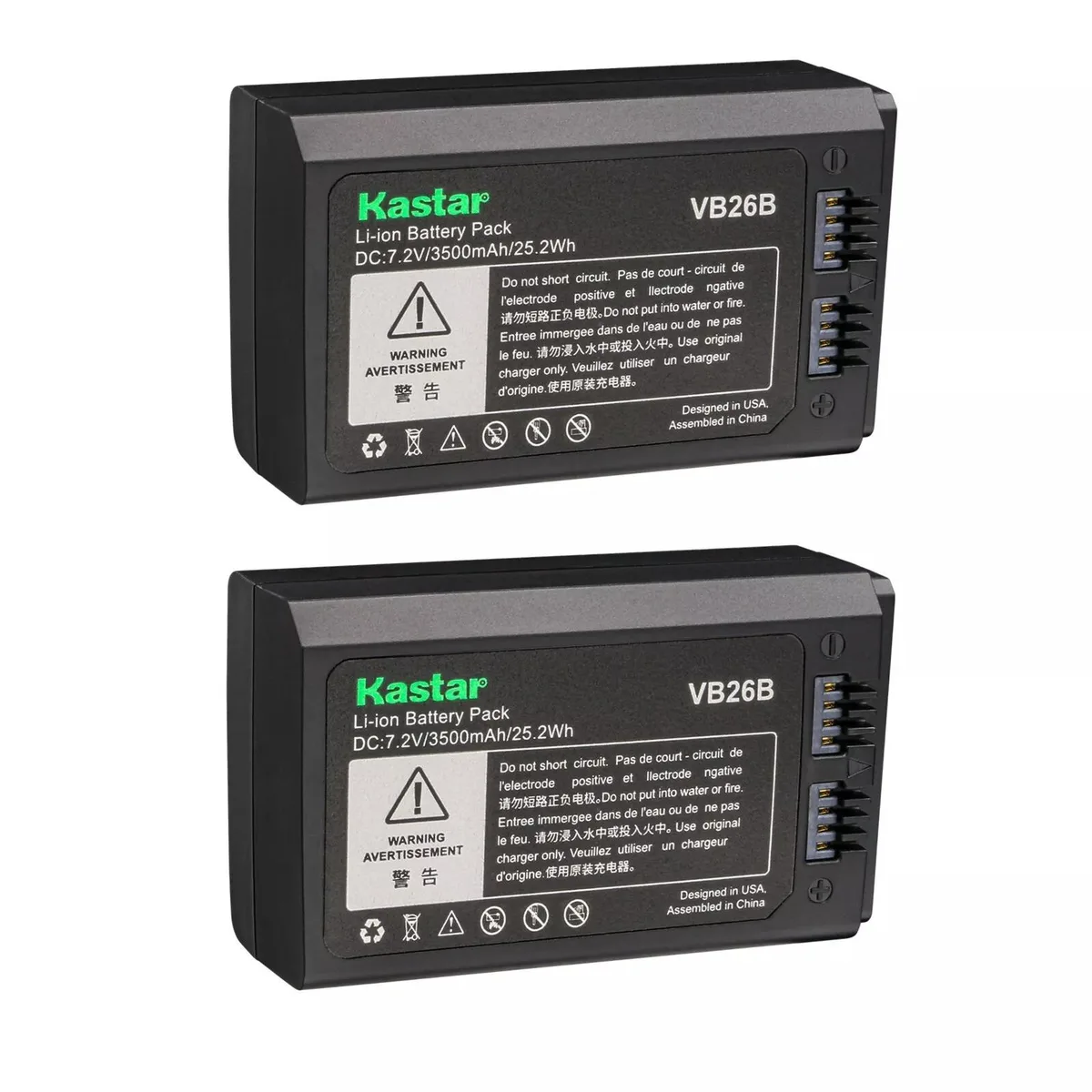 Kastar Kastar VB26B 2-pack Li-ion battery 7.2V 3500mAh 25.2Wh — product photo