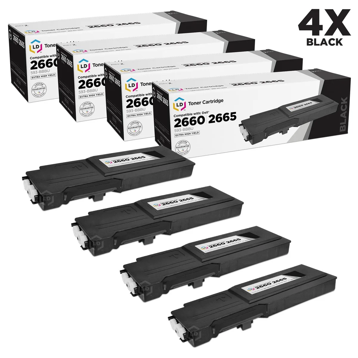 LD Products LD Products 593-BBBU Black Extra High Yield Toner Cartridge 4-Pack — product photo