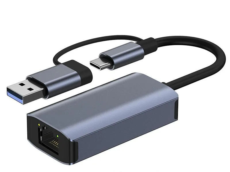 Corn Electronics Corn Electronics USB 3.0 USB-C to RJ45 Gigabit Ethernet Adapter 135mm Gray — product photo