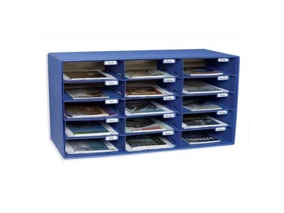 Pacon Corporation Pacon 1308 Blue 15-Slot Sorter 31.5x16.38x12.88 — product photo