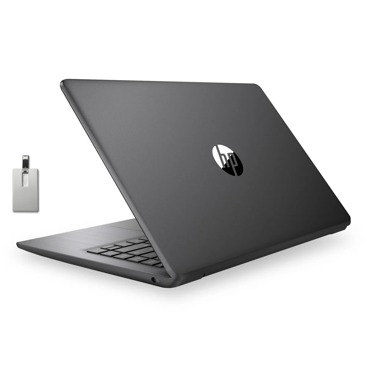 HP HP Stream 14 laptop Intel Celeron N4120 4GB 64GB eMMC Windows 11 S Black 32GB Hotface USB — product photo