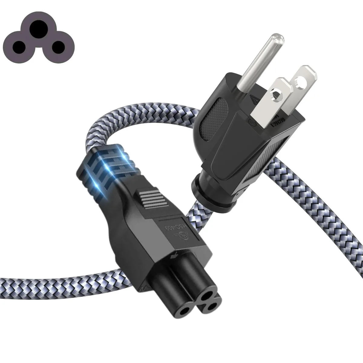  Goalfish E484264 3 Prong AC Power Cord 10ft Heavy Duty — product photo