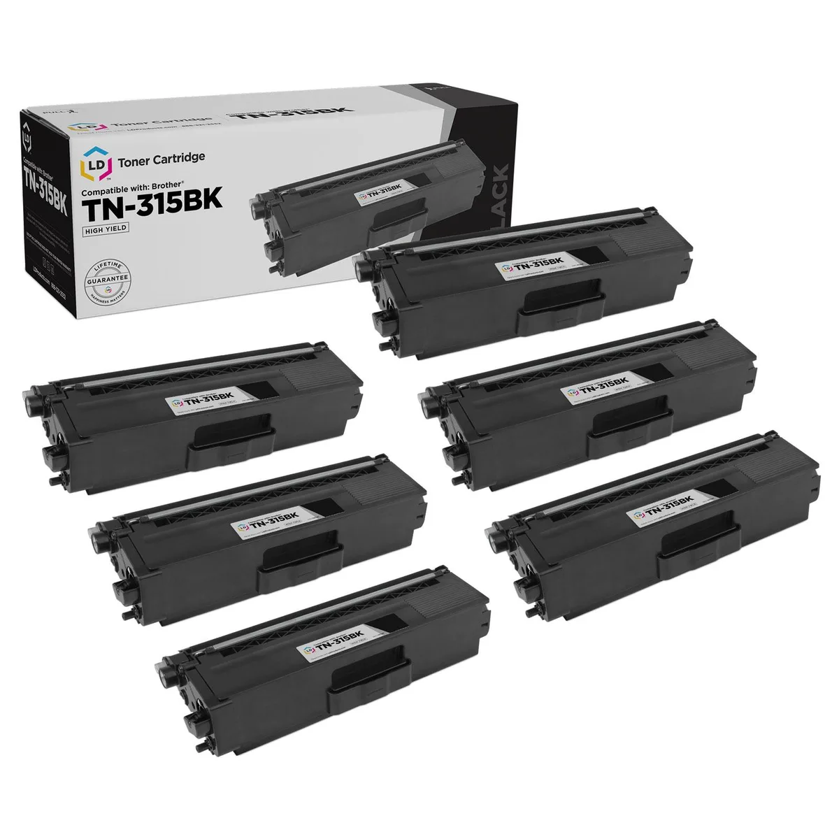 LD Products LD Products Compatible Toner Cartridge TN315BK High Yield Black 6-Pack — product photo