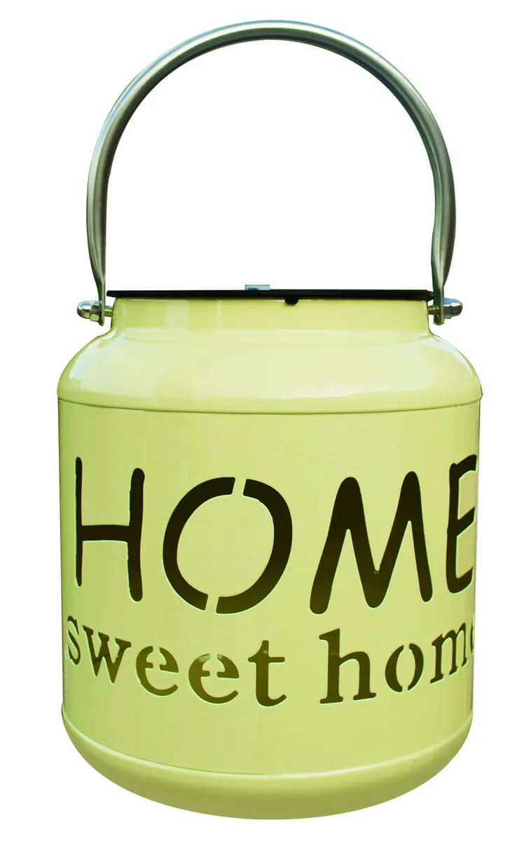 Aluminium solar lantern 6.5in with Home Sweet Home cutout and carry handle