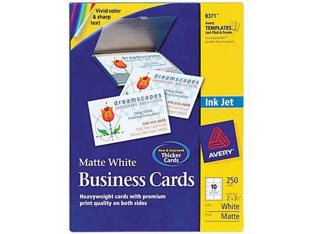 Avery Avery 8371 Matte Business Cards 2" x 3.5" 250 Cards — product photo
