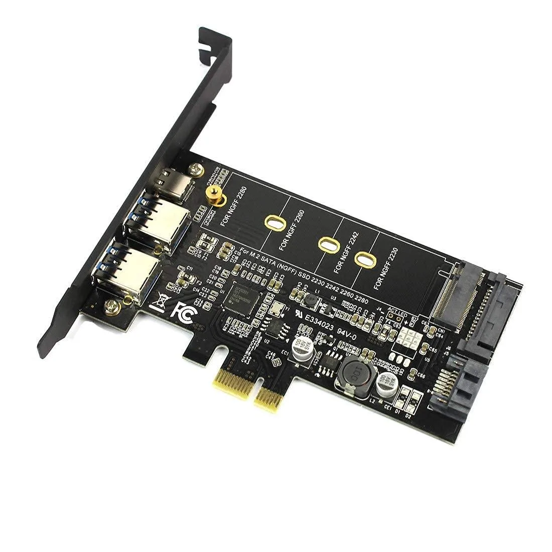 Vszerda Vszerda JMT 2X USB 3.1 Type-C & 2×Type-A M.2 SATA Adapter — product photo
