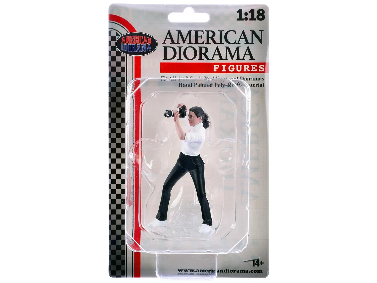 American Diorama American Diorama "Photographers" Figure #2 1/18 Scale 3.75 inch hobby collectible — product photo