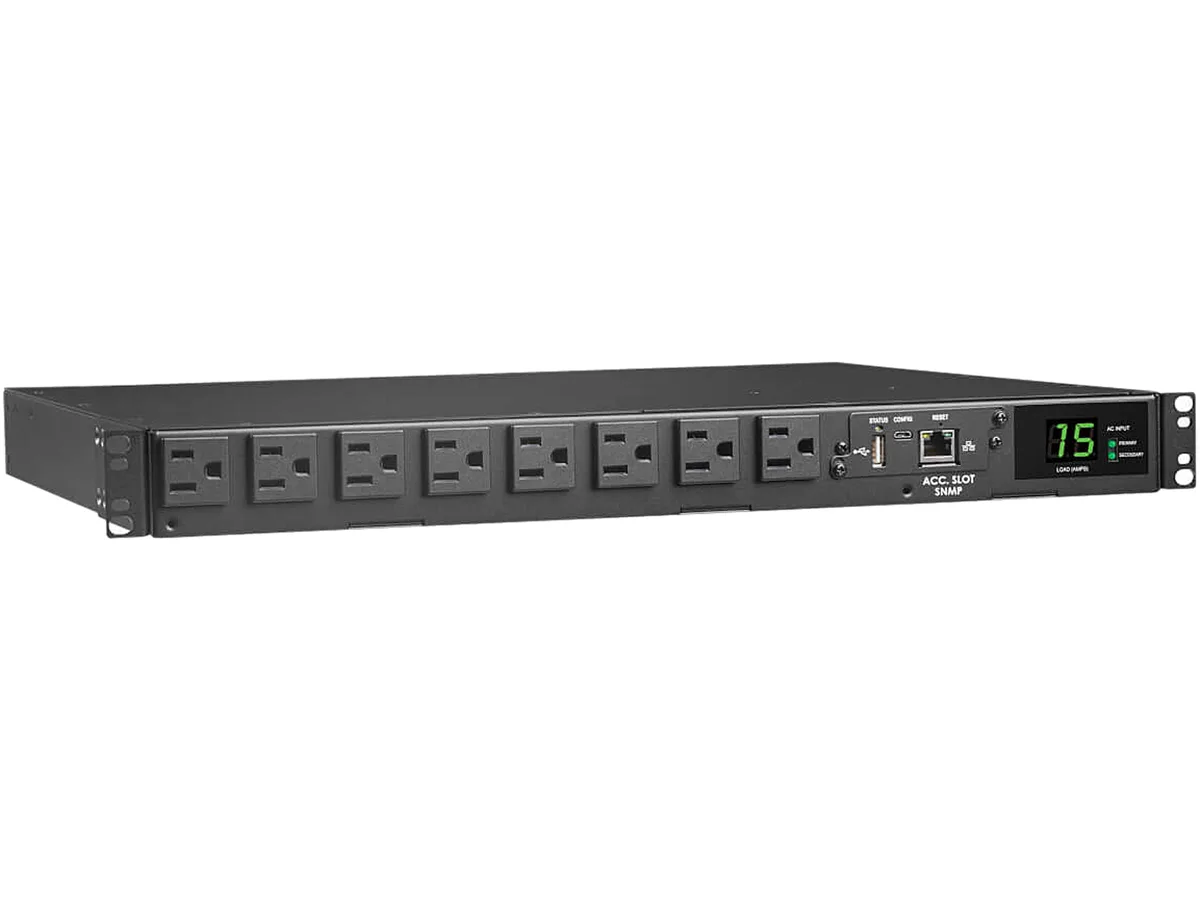 Tripp Lite Tripp Lite PDUMNH15AT1 1.44kW 15A 8x5-15R Dual 5-15P 12ft PDU — product photo