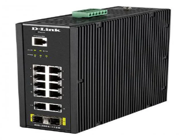 Silver rack-mountable network switch with front ports