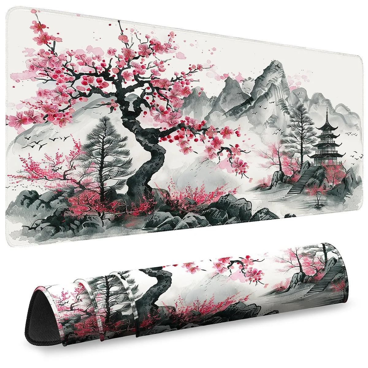  Keychron 010 Mouse Pad Japanese Ink Painting 31.5 x 11.2 inches — product photo