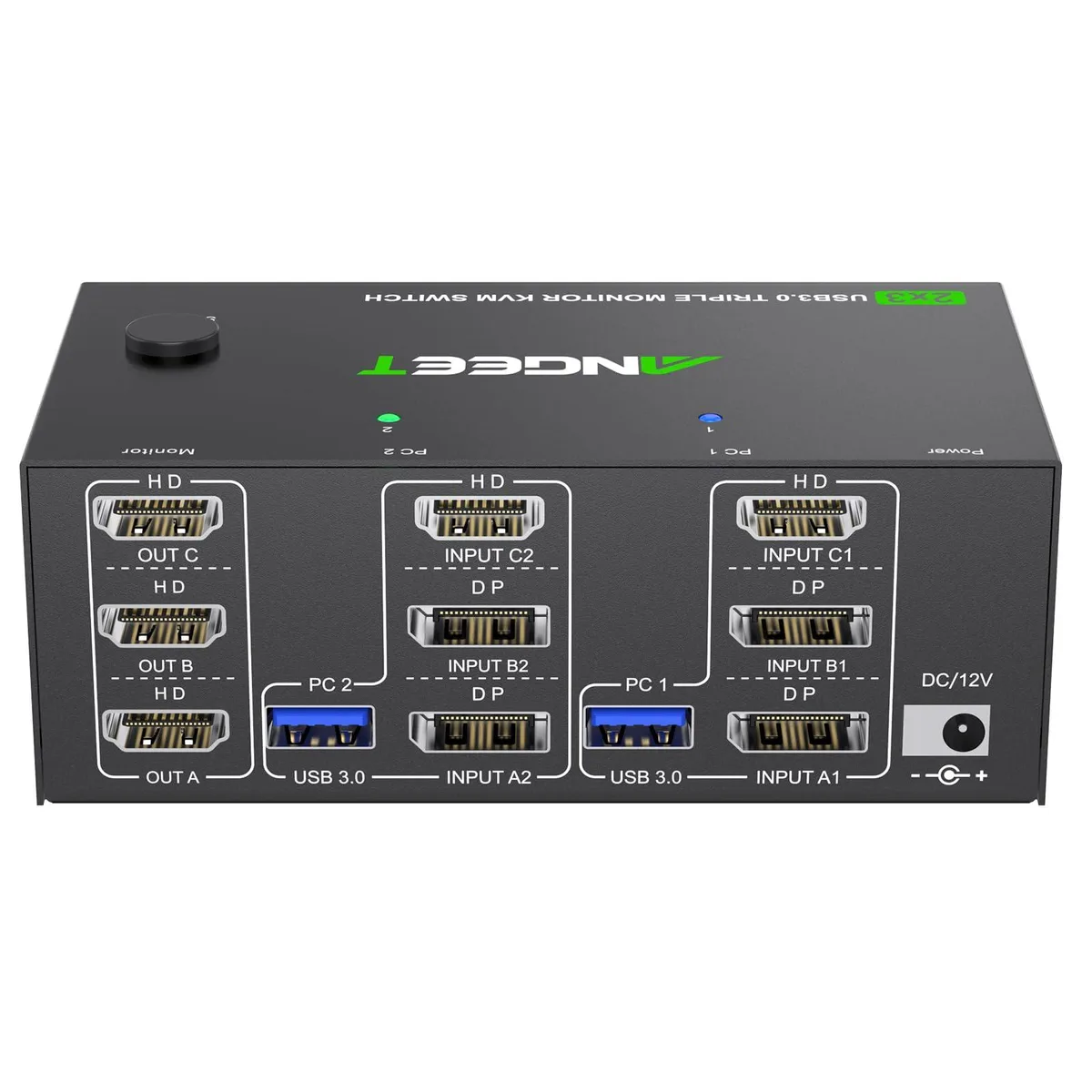  TRENDnet 3 Monitor 2 Computer KVM Switch 8K@60Hz 4K@144Hz — product photo
