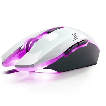BYOBCREW BYOBCREW Wrangler Mirror White wired gaming mouse 2000 DPI 7 buttons — product photo