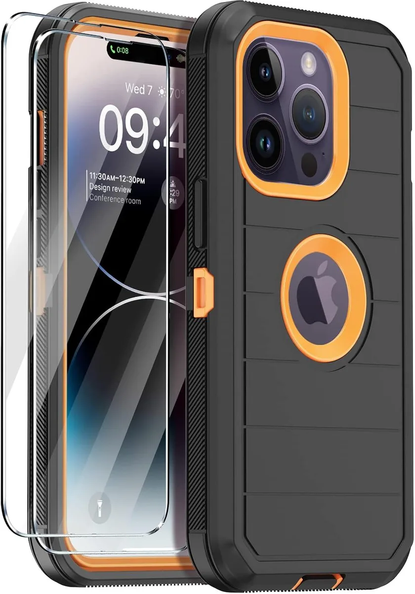 TAURKENAM TAURKENAM iPhone 14 Pro Case 6.1" Black/Orange — product photo
