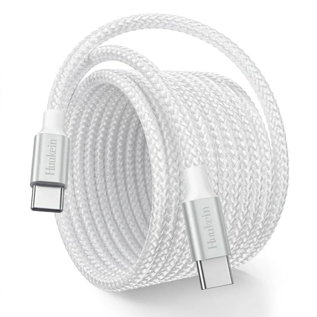  Huukein S22 USB-C to USB-C Cable 20ft 60W White — product photo