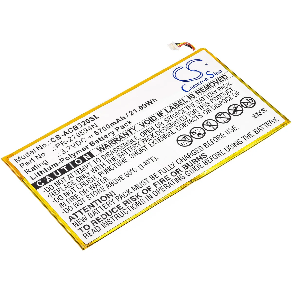 Cameron &amp; Co Cameron &amp; Co DS-CS-ACB320SL 5.7 Ah Li-Polymer battery accessory — product photo