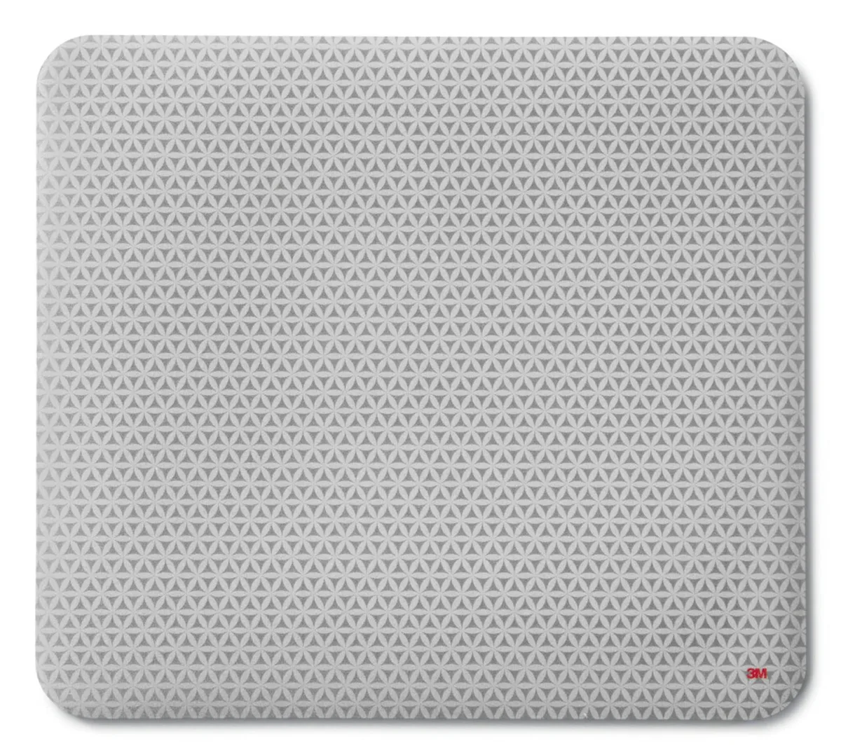 A thin foam mouse pad with a bitmap pattern and non-slip backing