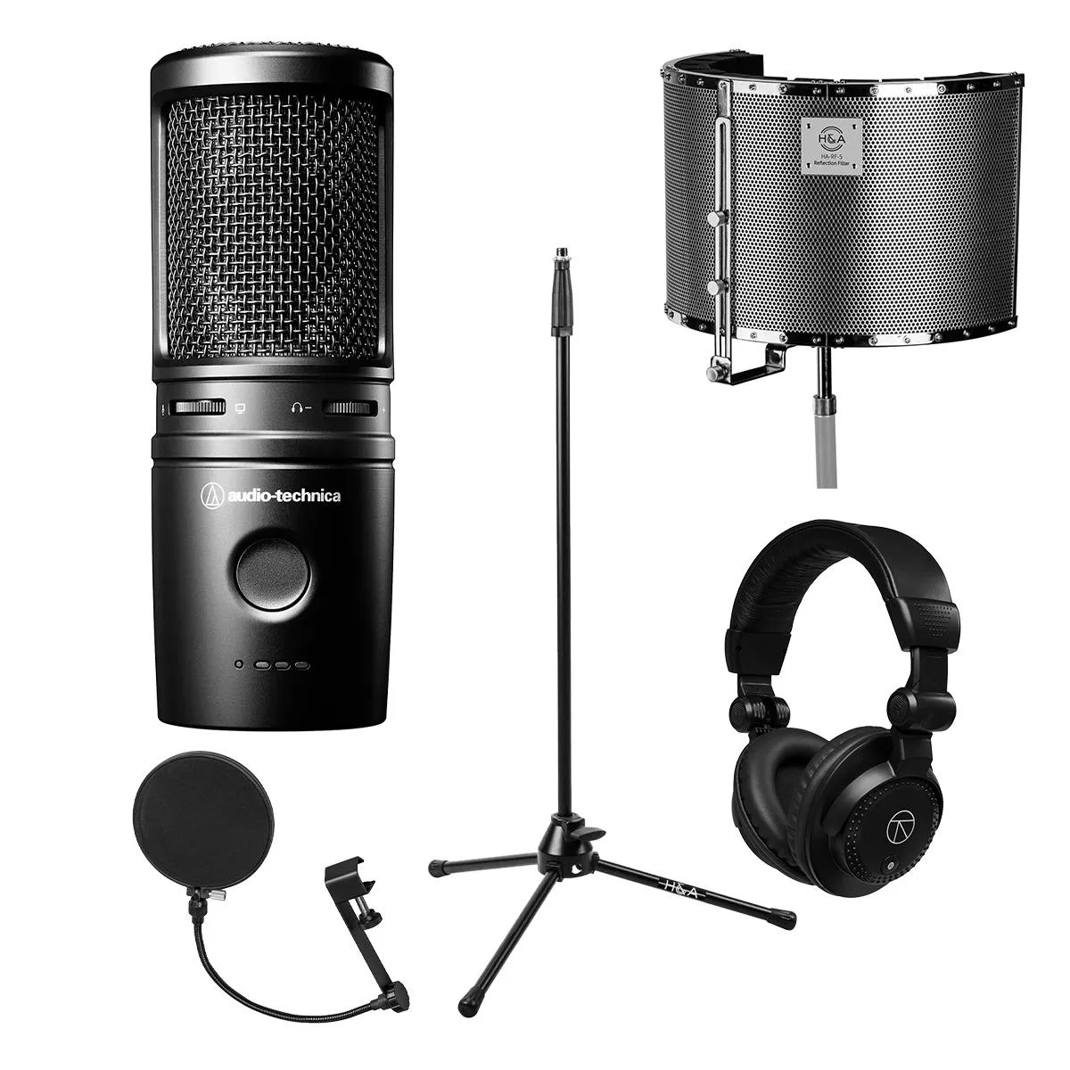 Audio-Technica Audio-Technica AT2020USB-X USB Microphone Bundle with TAPH100 Headphones — product photo