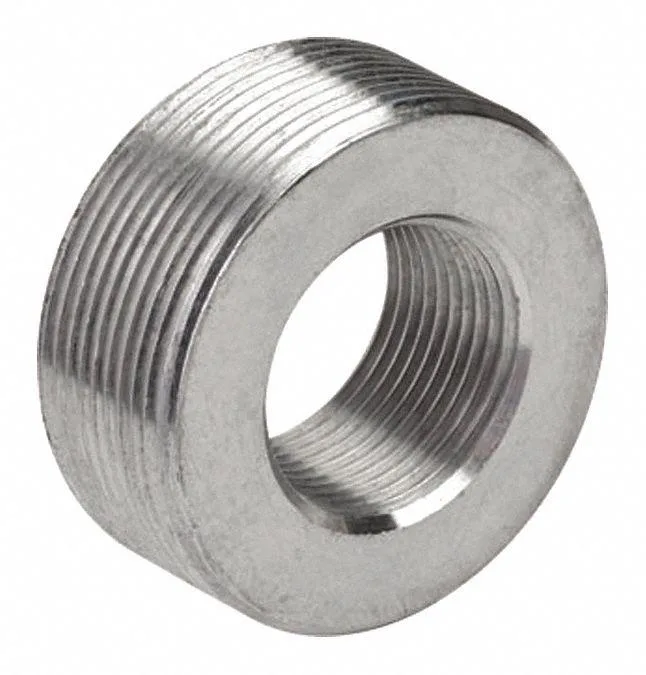 Polished 316 stainless reducing bushing threaded 1 in to 3/4 in