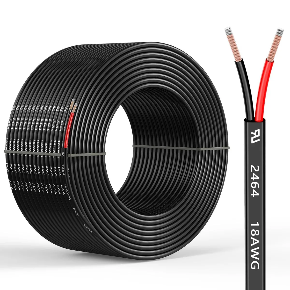  RCA 18 Gauge 2 Conductor 30FT Speaker Wire CCA Black — product photo
