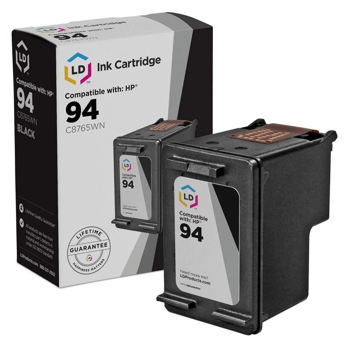 LD Products LD Products HP 94 C8765WN Black Ink Cartridge 540 Pages — product photo