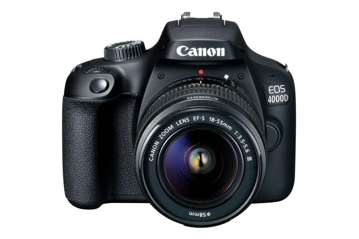Canon International Canon International EOS 4000D DSLR camera kit with EF-S 18-55mm f/3.5-5.6 III lens — product photo