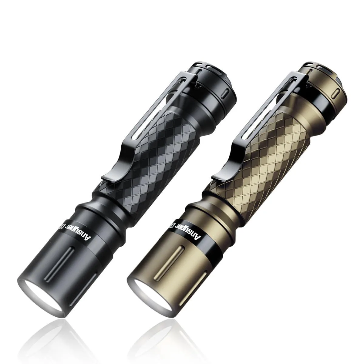 DNBeffulgent DNBeffulgent Mini LED Flashlight 180 lm 3.4×.6 in Black &amp; Gold 2-pack — product photo