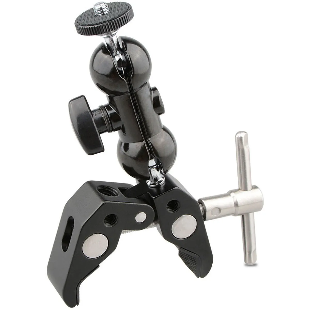 Camvate Camvate Articulating Magic Super Clamp Crab Pliers Clip 1/4" 360 Degree Ball Head 1.5 kg Black Knob — product photo
