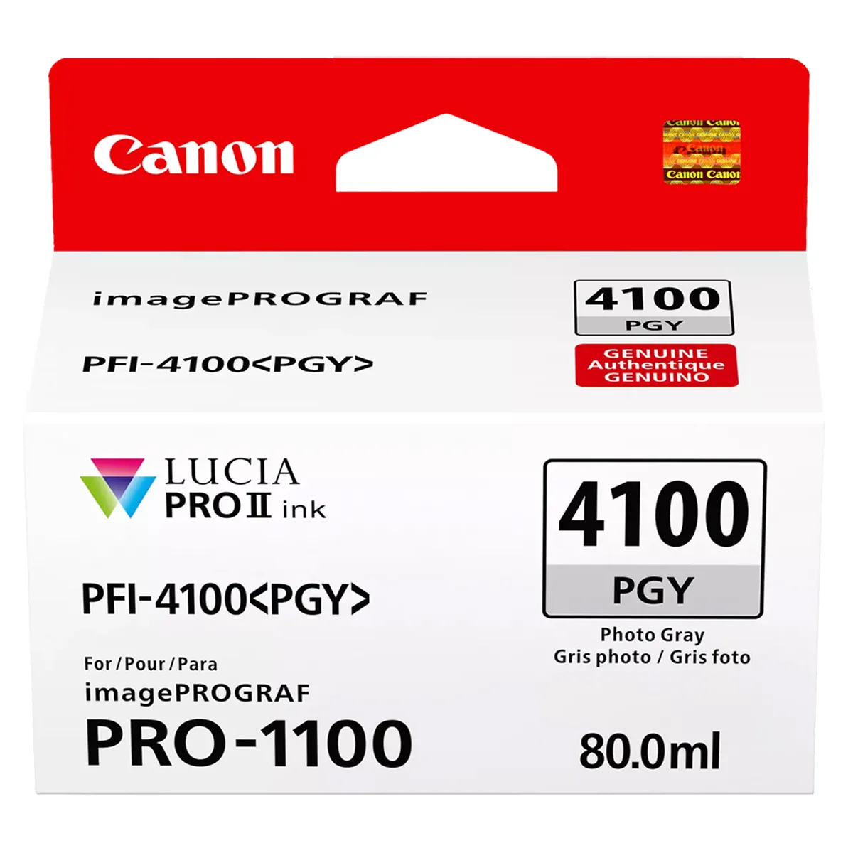 Canon Canon 6784C002 PFI-4100 80ml Photo Gray ink cartridge — product photo