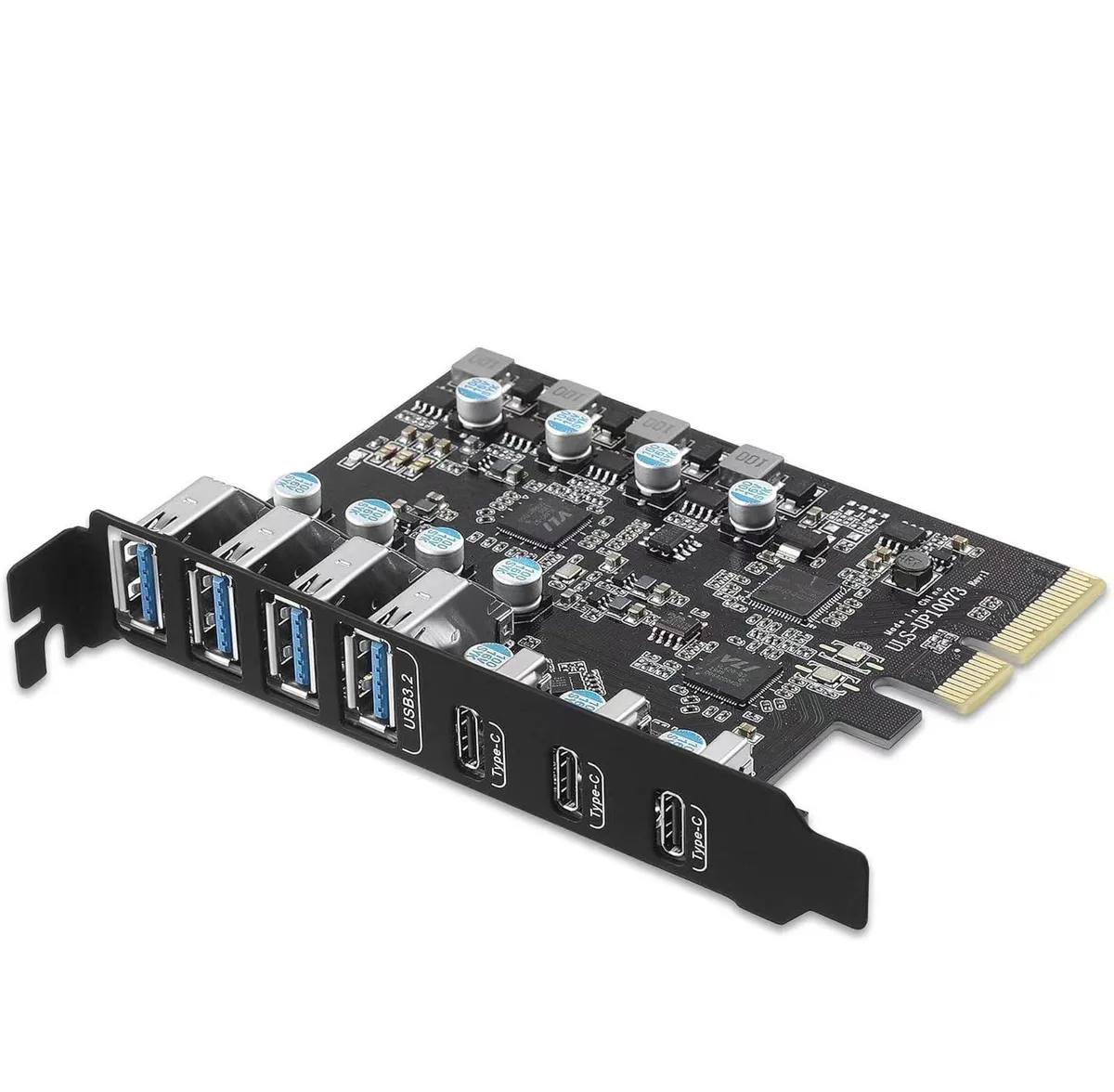 ESTONE ESTONE PCIE24A3C3.2 7-Port USB 3.2 Expansion Card (4×A, 3×C) 10 Gbps — product photo