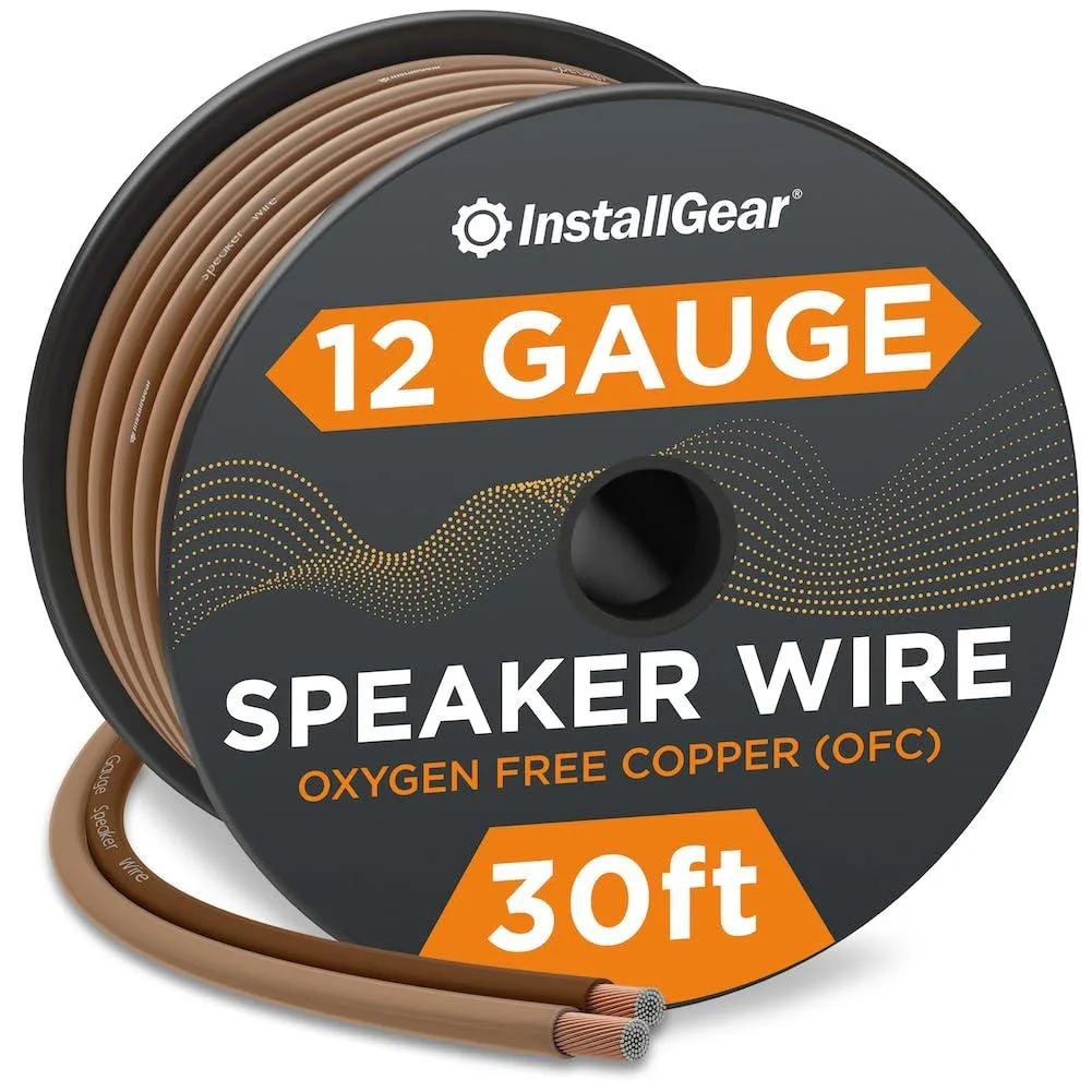 PISKEKAT PISKEKAT 12 AWG speaker wire 30ft brown OFC — product photo