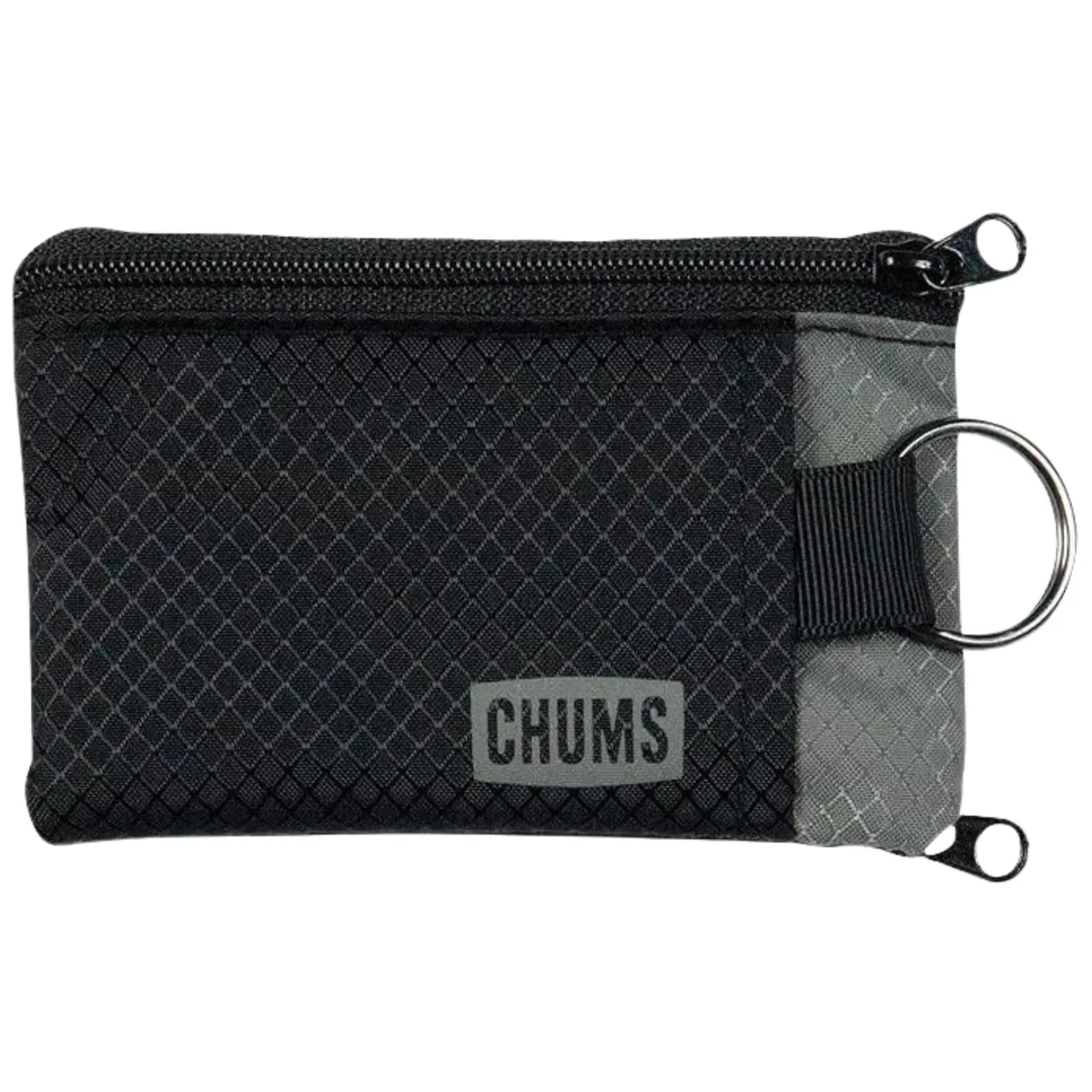  Chums Surfshorts Wallet Black/Gray RFID Blocking Zippered Slim Wallet 4.5" x 3 — product photo