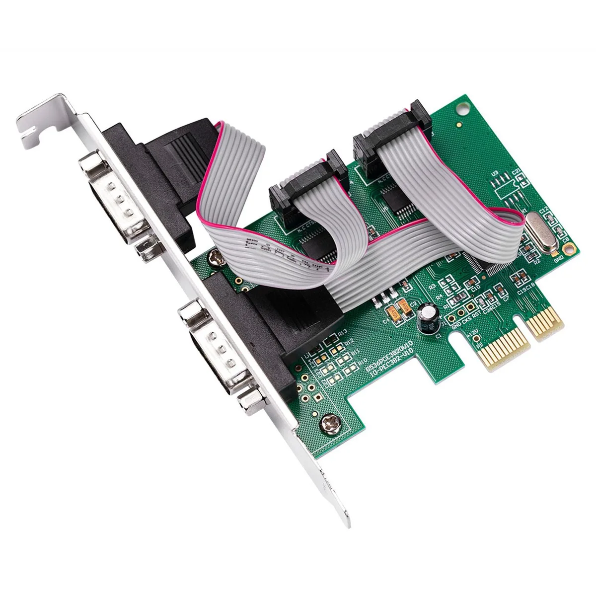 locrest locrest 2-port DB-9 Serial RS-232 PCIe Card WCH382 White — product photo