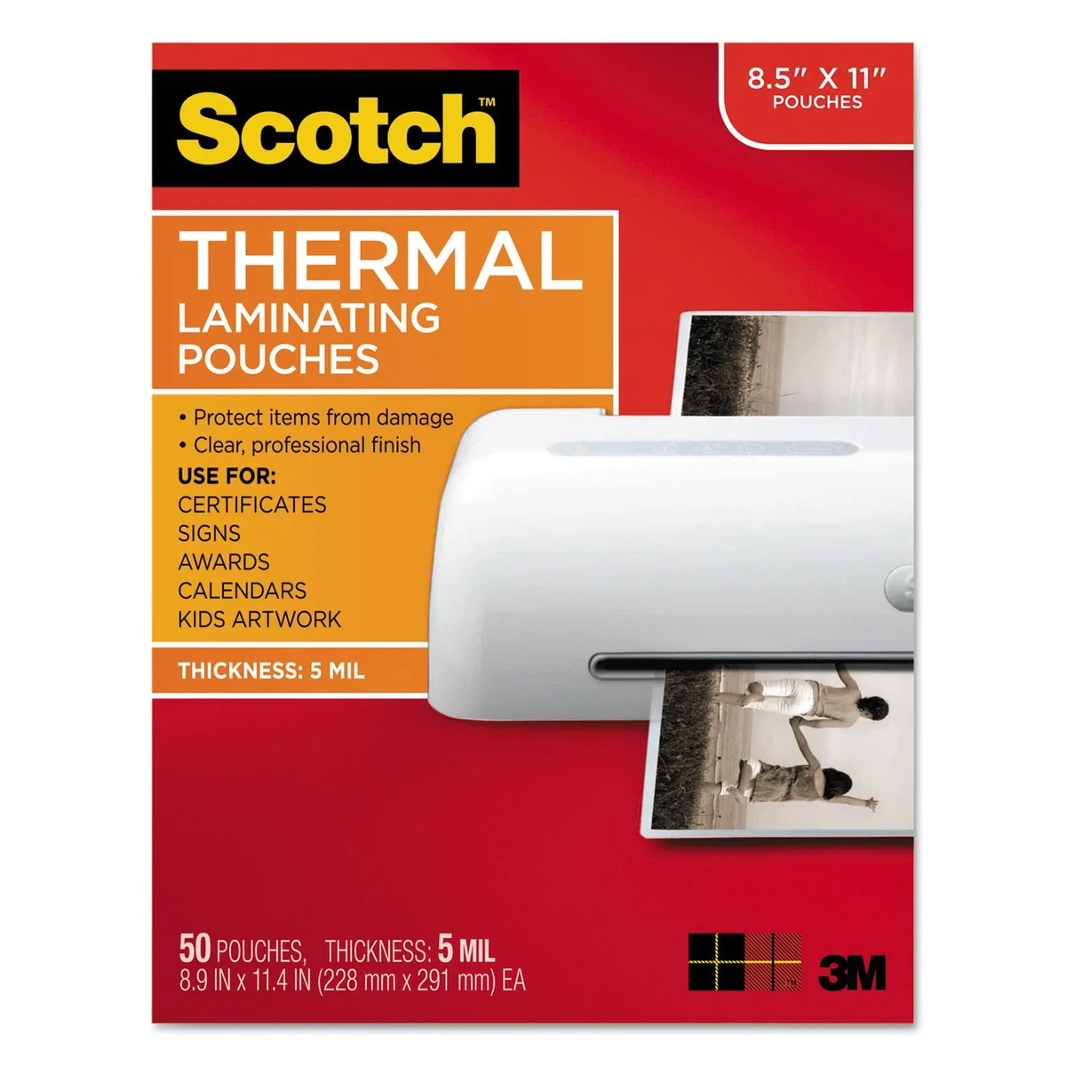 3M 3M TP585450 Scotch Thermal Laminating Pouches 11 50 Pack 5 Mil — product photo