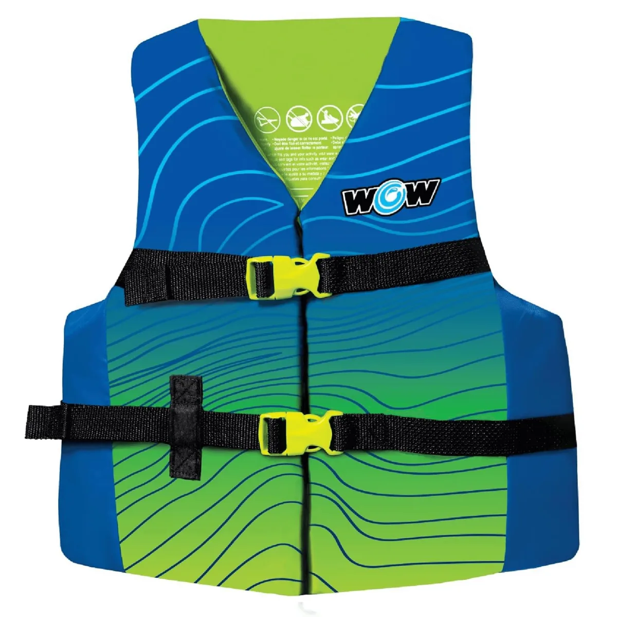 WOW Watersports WOW Watersports Vis-Wave Youth Life Vest Blue 51-88lbs — product photo