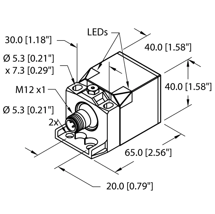Turck Turck Bi20U-CK40-AN6X2-H1141 inductive sensor NPN 20 mm 10-30 VDC M12 connector — product photo