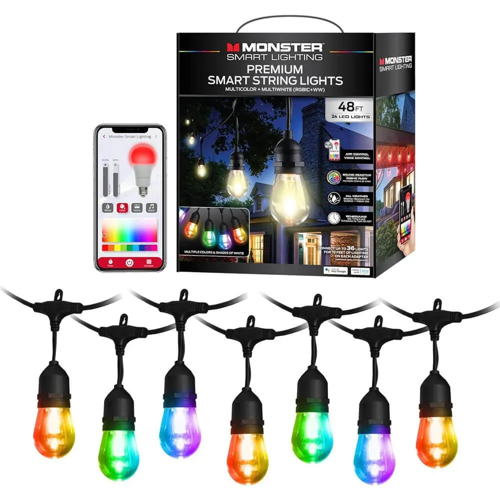 Monster Monster MOW71009ICW 24 ft 12 LED Smart String Light — product photo