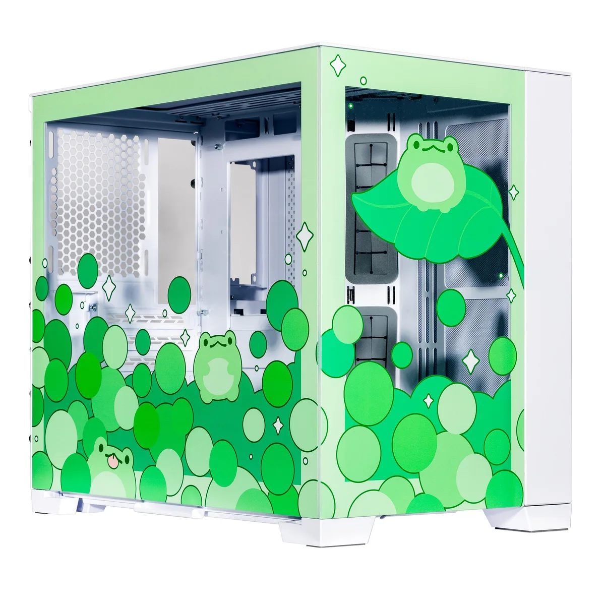 Velztorm Velztorm O11D Mini Green Aluminium Tempered Glass PC Case — product photo
