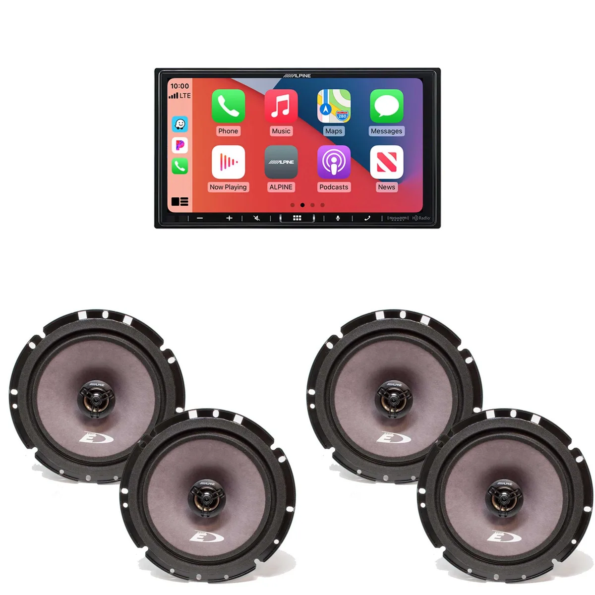 Alpine Alpine iLX-407 7-Inch Multimedia Receiver with 2× SXE-1726S 6.5" Coaxial Speakers — product photo