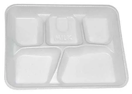 Pactiv Pactiv YTH10500SGBX 5-Compartment Foam Tray 10.5x8.25in Pk500 — product photo